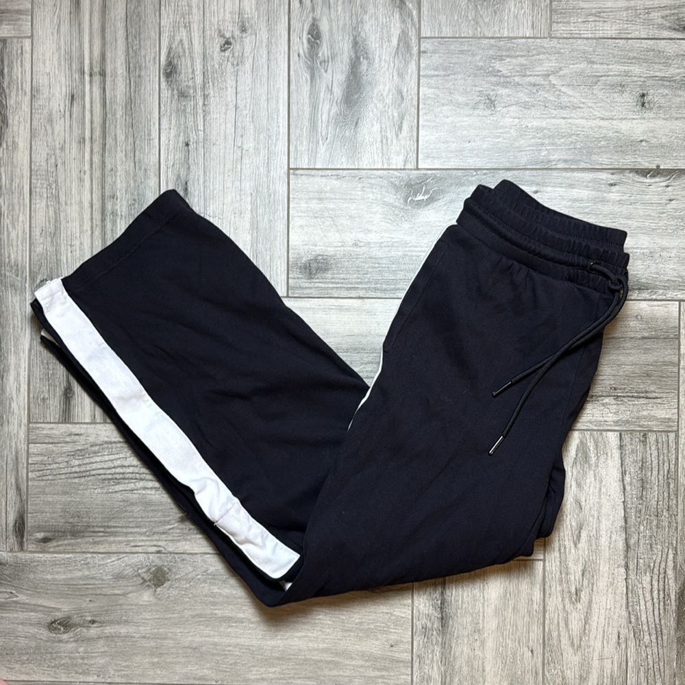 Sports Illustrated Women's Black Zippered Wide-Leg Sweatpants Small